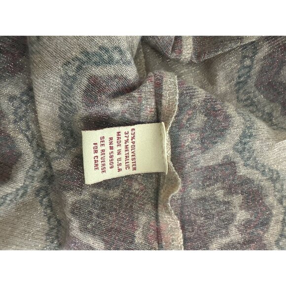 Reba Woman 3X Paisley Tunic Top Sheer Lightweight Knit With 3/4 Sleeves - Picture 8 of 8